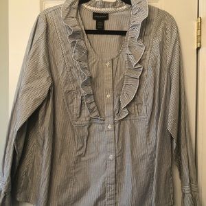 Lane Bryant Multi Stripe Long Sleeve Shirt
